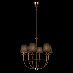 Люстра на металлическом основании бронзового цвета с 6-ю черными конусовидными абажурами Dignity варинант исполнения - 3 | Loft Concept в Орле