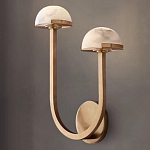 Бра с 2-мя мраморными плафонами на латунном корпусе Light Warm Light варинант исполнения - 4 | Loft Concept в Орле