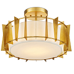 Потолочный светильник круглый с каркасом в форме треугольников и тканевым абажуром Brutal Light варинант исполнения - 3 | Loft Concept в Орле