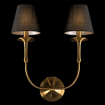 Бра с металлическим основанием бронзового цвета и 2-мя черными конусовидными абажурами Dignity варинант исполнения - 4 | Loft Concept в Орле