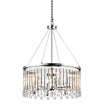 Люстра круглая цвета хром с вертикальными стеклянными трубками и круглыми подвесками Kichler варинант исполнения - 1 | Loft Concept в Орле