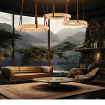 Люстра в форме обруча из натурального камня Minerals of Light варинант исполнения - 5 | Loft Concept в Орле