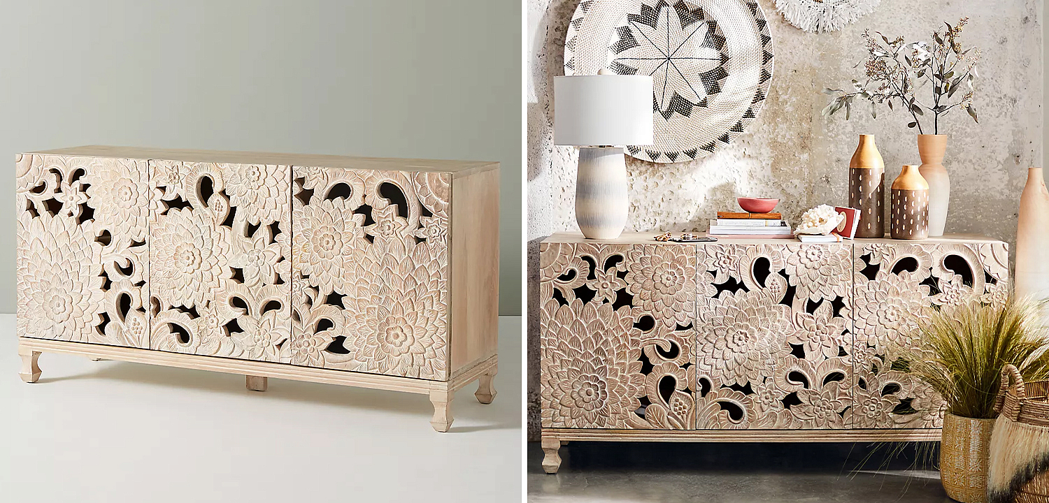 Буфет Handcarved Lotus Media Console Буфет Handcarved Lotus Media Console - Loft-Concept в Орле