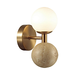 Бра с шарообразным матовым плафоном и шаром из камня на металлическом основании Orb Essence варинант исполнения - 1 | Loft Concept в Орле