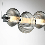 Подвесной светильник линейный с 7-ю рифлеными стеклянными шарами Marcelh Light варинант исполнения - 9 | Loft Concept в Орле