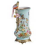 Ваза с птичкой из фарфора с бронзовыми элементами Garden of Eden варинант исполнения - 1 | Loft Concept в Орле