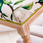 Банкетка из натурального бука золотистая с изображением птиц и цветов Blooming Bird варинант исполнения - 3 | Loft Concept в Орле