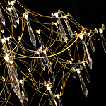 Люстра подвесная с изогнутым металлическим каркасом и множеством хрустальных подвесок Золото Диаметр 80 см Quasar варинант исполнения - 1 | Loft Concept в Орле