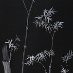 Обои ручная роспись Bamboo Argent on Pitch dyed silk варинант исполнения - 2 | Loft Concept в Орле
