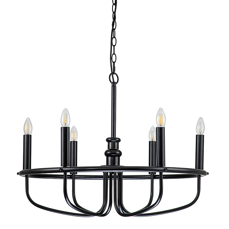 Люстра круглая с 6-ю лампами Kichler Латунь Черный Никель в Орле | Loft Concept 