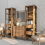 Витрина правая из массива дуба с 5-ю полками и 2-мя ящиками Tasteful Furniture варинант исполнения - 3 | Loft Concept в Орле