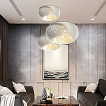 Подвесной светильник с белыми изящными декоративными лепестками Volumetric Petal Lamp варинант исполнения - 7 | Loft Concept в Орле