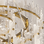 Люстра круглая с прозрачными стержнями разной длины Textured Glass Chandelier варинант исполнения - 10 | Loft Concept в Орле