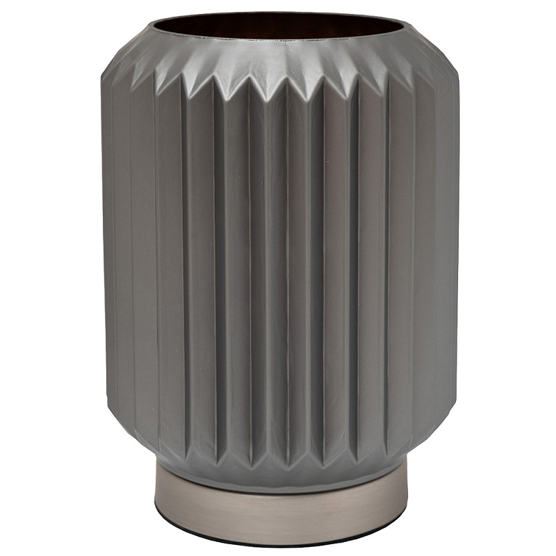 Настольная лампа стеклянная фактурная серого цвета Smoky Corrugated Lamp Серый Настольная лампа стеклянная фактурная серого цвета Smoky Corrugated Lamp Серый в Орле | Loft Concept
