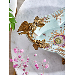 Блюдо овальное из голубого фарфора с ручками в виде бабочек и цветочным рисунком Blue Garden варинант исполнения - 7 | Loft Concept в Орле