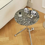 Дизайнерский журнальный стол с круглой столешницей на изогнутых стальных ножках Obafaby варинант исполнения - 2 | Loft Concept в Орле