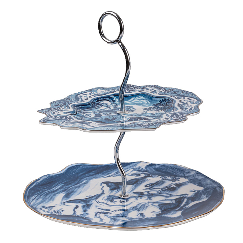 Сервировочная подставка Seletti Cake Stand Белый Синий Сервировочная подставка Seletti Cake Stand Белый Синий в Орле | Loft Concept