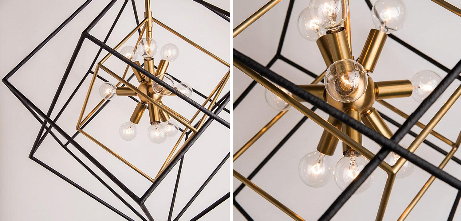 Люстра CUBIST Pendant Black and Gold 9 lamp Люстра CUBIST Pendant Black and Gold 9 lamp - Loft-Concept в Орле