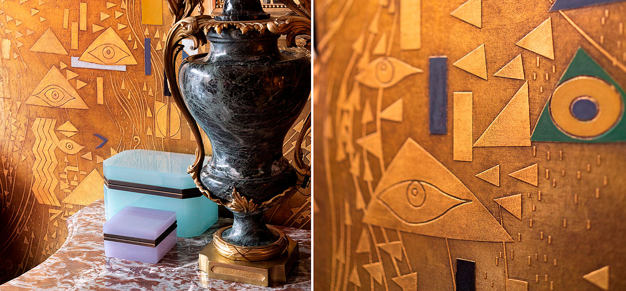 Обои ручная роспись Klimt Polished Gold bas relief gilded paper Обои ручная роспись Klimt Polished Gold bas relief gilded paper - Loft-Concept в Орле