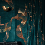 Обои с вышивкой ручной работы Plume Original colourway on velvet варинант исполнения - 1 | Loft Concept в Орле