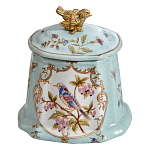 Шкатулка голубого цвета с рисунком и состаренным эффектом Eden Garden варинант исполнения - 2 | Loft Concept в Орле