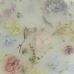 Круглый поднос из эпоксидной смолы с цветами белый Epoxy Resin Flowers Tray White варинант исполнения - 2 | Loft Concept в Орле