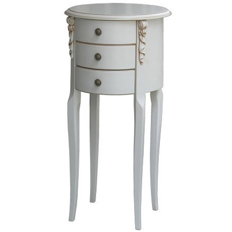 Круглый небольшой комод в стиле прованс Montmartre Provence Chest of Drawers Белый Орех Круглый небольшой комод в стиле прованс Montmartre Provence Chest of Drawers Белый Орех в Орле | Loft Concept