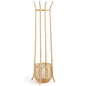 Напольная вешалка с корзиной из ротанга Trina Wicker Floor Hanger