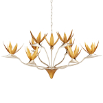 Люстра с плафонами в виде цветов Golden Bird of Paradise варинант исполнения - 3 | Loft Concept в Орле