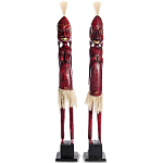 Комплект из 2-х деревянных статуэток Asmat Tall Statuettes Red варинант исполнения - 1 | Loft Concept в Орле