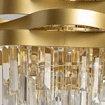 Люстра цвета матового золота с металлическими лентами и длинными прозрачными подвесками Gilded Waves варинант исполнения - 4 | Loft Concept в Орле