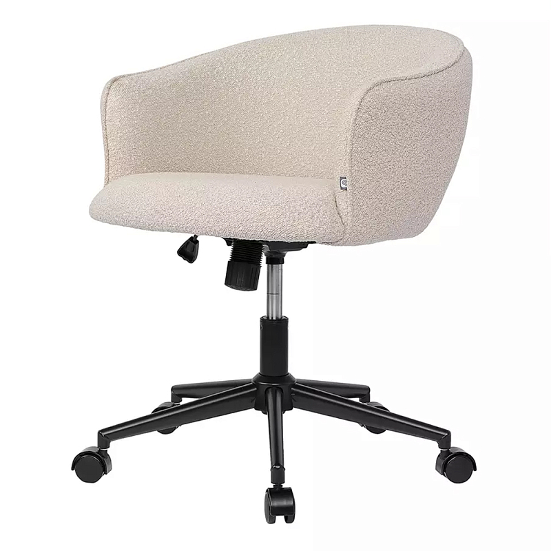 Кресло офисное полукруглое с буклированной обивкой Adjustable Chair Бежевый Кресло офисное полукруглое с буклированной обивкой Adjustable Chair Бежевый в Орле | Loft Concept