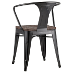 Черный глянцевый стул с сиденьем из натурального дерева TOLIX варинант исполнения - 5 | Loft Concept в Орле