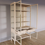 Витрина Primo со стеклянными фасадами и 2 ящиками Светлый дуб варинант исполнения - 3 | Loft Concept в Орле