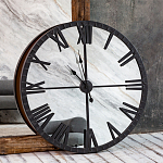 Часы настенные зеркальные с чёрным металлическим циферблатом Mirror Tower Clock варинант исполнения - 5 | Loft Concept в Орле