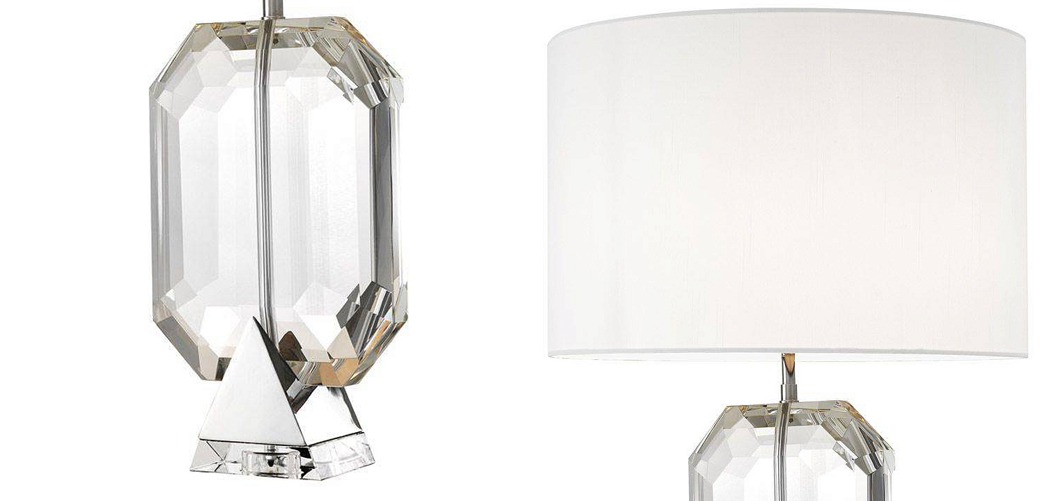 Настольная лампа Eichholtz Table Lamp Emerald Nickel & white Настольная лампа Eichholtz Table Lamp Emerald Nickel & white - Loft-Concept в Орле