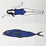 Плитка с узором Рыба пловчиха варинант исполнения - 1 | Loft Concept в Орле