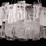 Люстра круглая с подвесными прямоугольными пластинами из стекла Glacier Panels варинант исполнения - 7 | Loft Concept в Орле