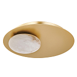 Бра с овальным основанием золотого цвета  и плафоном из алебастра Shaw Lighting варинант исполнения - 1 | Loft Concept в Орле