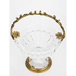 Чаша из прозрачного стекла на ножке с бронзовой ручкой в виде ветки Eden Garden варинант исполнения - 3 | Loft Concept в Орле