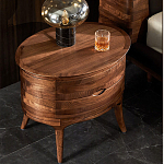 Прикроватный столик из дерева с 2-мя ящиками Moon Walnut Furniture варинант исполнения - 3 | Loft Concept в Орле