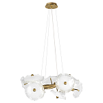 Люстра подвесная круглая с ветвистыми бронзовыми элементами и стеклянными рифлеными дисками Textured Glass Chandelier варинант исполнения - 1 | Loft Concept в Орле