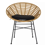 Стул круглый с ротанговым плетением Round Wicker Stool варинант исполнения - 2 | Loft Concept в Орле