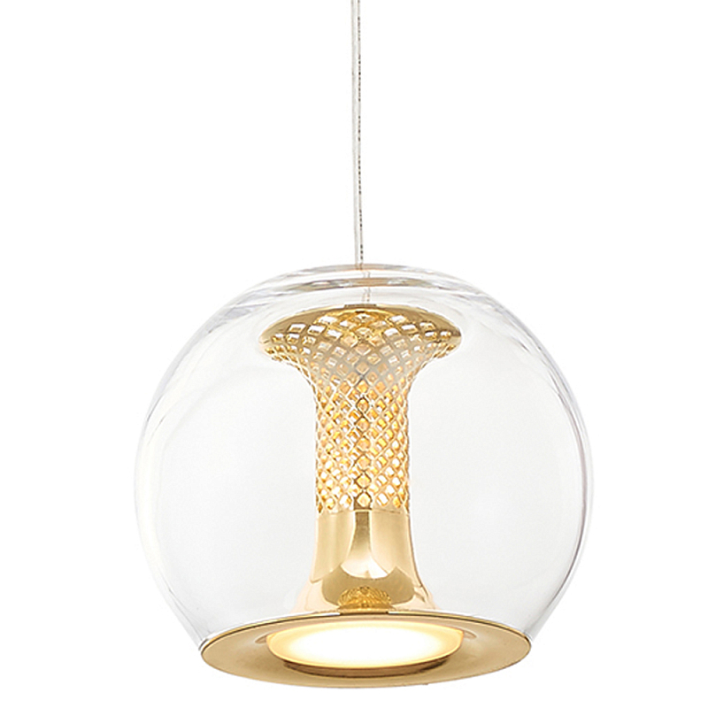 Подвесной светильник со стеклянным плафоном Inner Gleam Globe gold Золотой Прозрачное Стекло Подвесной светильник со стеклянным плафоном Inner Gleam Globe gold Золотой Прозрачное Стекло в Орле | Loft Concept