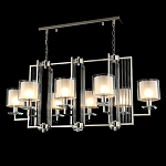 Люстра прямоугольной формы с 8-ю цилиндрическими плафонами из стекла Laurent варинант исполнения - 3 | Loft Concept в Орле