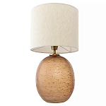 Настольная лампа с тканевым бежевым абажуром на овальном основании Beige Lampshade on Oval Base варинант исполнения - 2 | Loft Concept в Орле