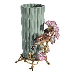 Ваза с птицами и цветами из фарфора с бронзовыми элементами Garden of Eden варинант исполнения - 4 | Loft Concept в Орле