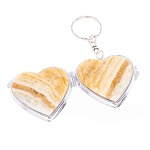 Зеркало брелок складное двухстороннее в форме сердца из натурального камня Оникс Stone Mirrors варинант исполнения - 2 | Loft Concept в Орле