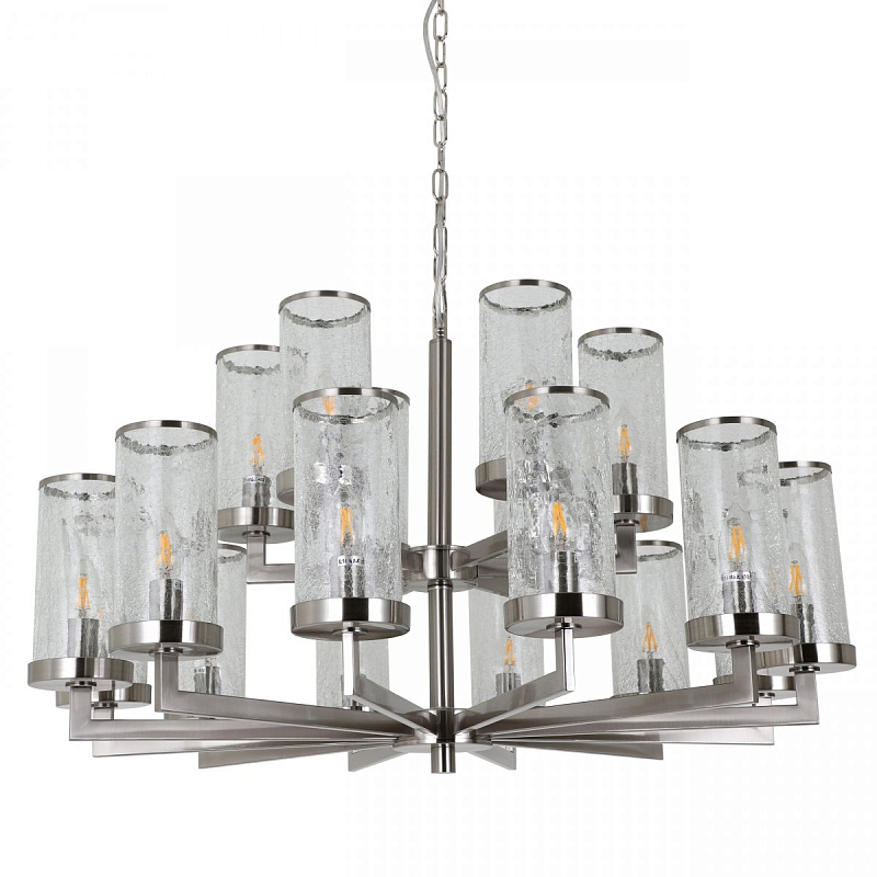 Люстра LIAISON TWO-TIER Chandelier 18 Silver Никель Прозрачное Стекло в Орле | Loft Concept 