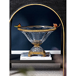 Чаша из прозрачного стекла с бронзовым рельефным ободком Eden Garden варинант исполнения - 2 | Loft Concept в Орле